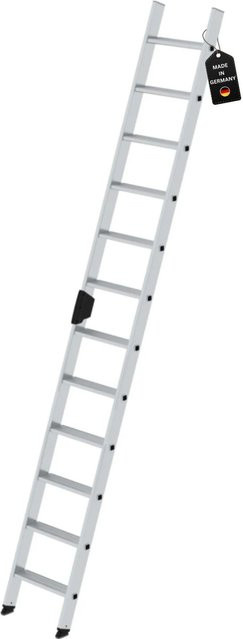 PROREGAL Stufen-Anlegeleiter ohne Traverse, 12 Stufen, Silber - Bild 1