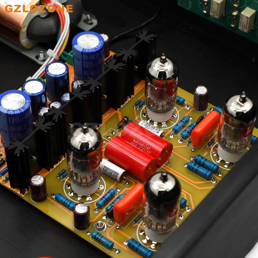 GZLOZONE Remote PRT05A ECC83 Röhren-Vorverstärker Stereo Amplifier in Schwarz - Bild 3