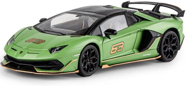 JJRC Aventadors SVJ 63 Rennwagenmodell, 1:18, Metall, grün, mit Sound- und Lichtsimulation - Bild 1
