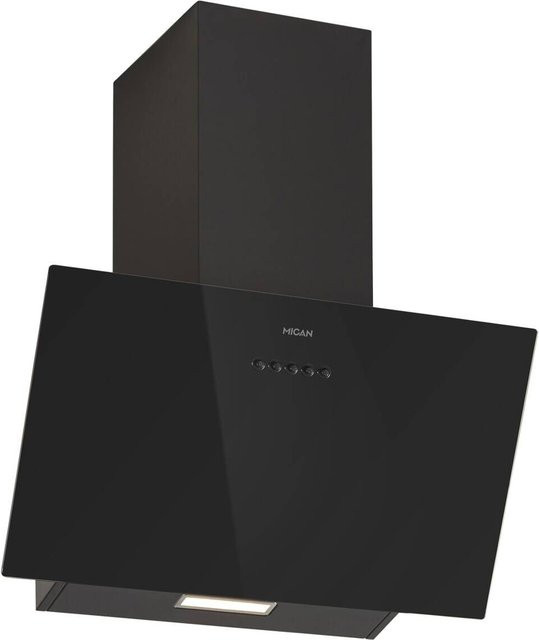 Mican Dunstabzugshaube KHA400MOFSA in Schwarz aus Metall, Wandmontage mit Abluft oder Umluft und Aktivkohlefilter, B/H/T: 60 x 60,5 x 31,5 cm - Bild 1