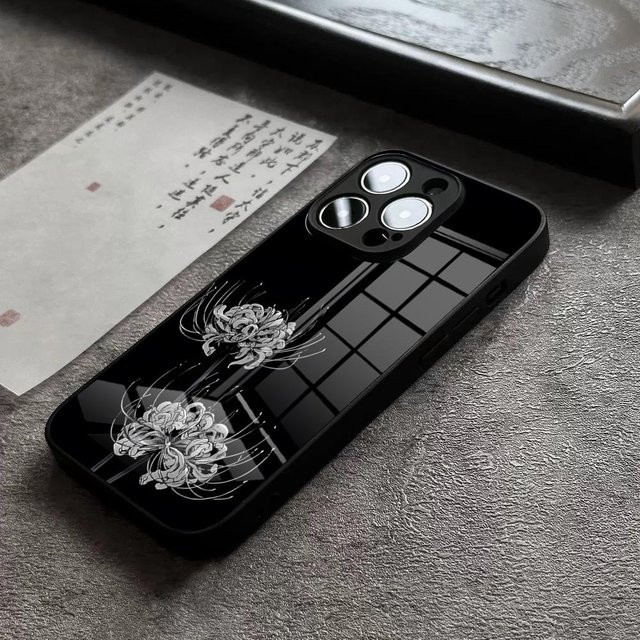 Anime Tokyo Ghoul Handyhülle mit Glasabdeckung für Apple iPhone Modelle in Schwarz - Bild 1