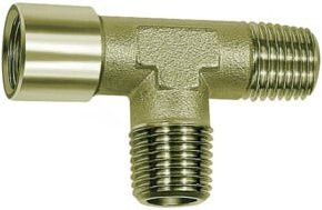 Riegler T-Stück aus vernickeltem Messing in Silber, G/R 1/2, SW 21, außen/außen/innen - Bild 1