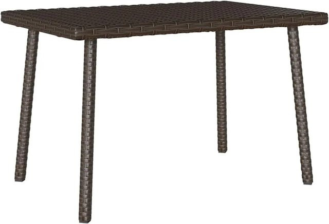 vidaXL Garten-Couchtisch aus Polyrattan und Metall in Braun, B/T/H: 60 x 40 x 37 cm - Bild 1
