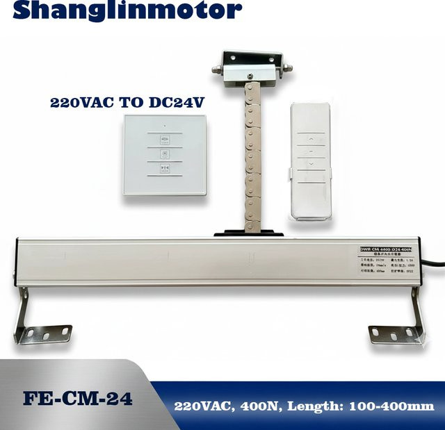 Fandeii Kabelloses Smart-Fensteröffner-System DC24V Kit mit 220V AC-Stromregler und Fernbedienung, Automatisierter Aktuator für Hausdachfenster, Silber - Bild 1
