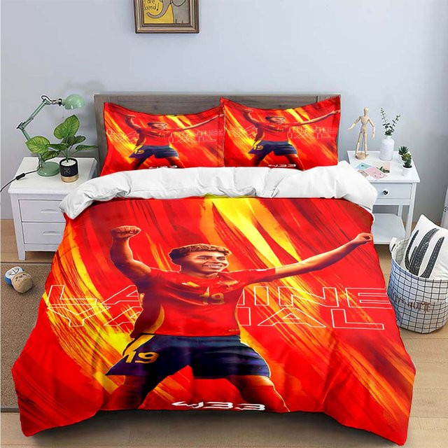 Gu Tao Bettwäsche-Set Spanien Fußball Lamine Yamal Design, 3-teilig, Mehrfarbig, B/H: 135 x 200 cm - Bild 1