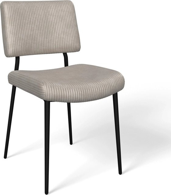 Bessagi Home Stuhl Elia Beige Cord Gepolstert - Bild 1