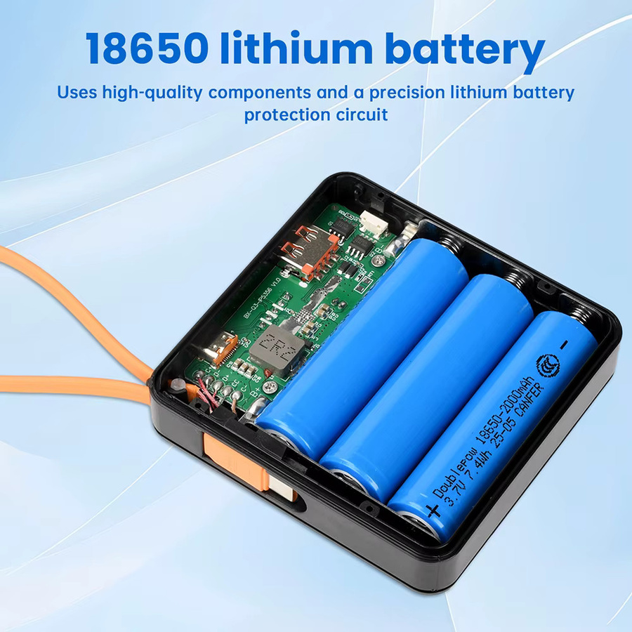 Aideepen DIY Powerbank-Gehäuse für 18650 Akkus mit USB-Typ-C und Schnellladefunktion, Schwarz - Bild 5