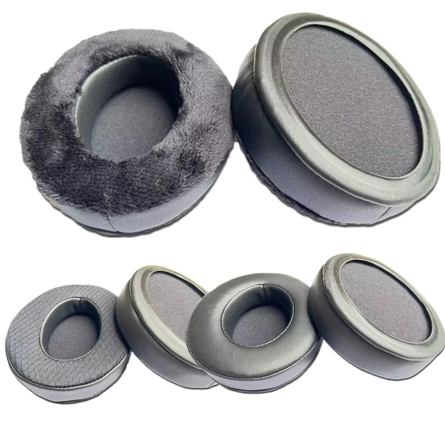 Ovale Ohrpolsterbezüge aus Samtstoff in Schwarz als Ersatz für Audio-Technica ATH-M20x Kopfhörer - Bild 1