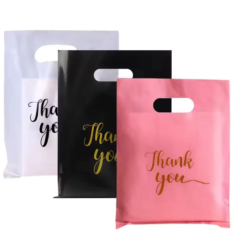 20 Stück Dankeschön-Geschenktüten aus Kunststoff von ZYF in Schwarz, Weiß und Rosa - Bild 7