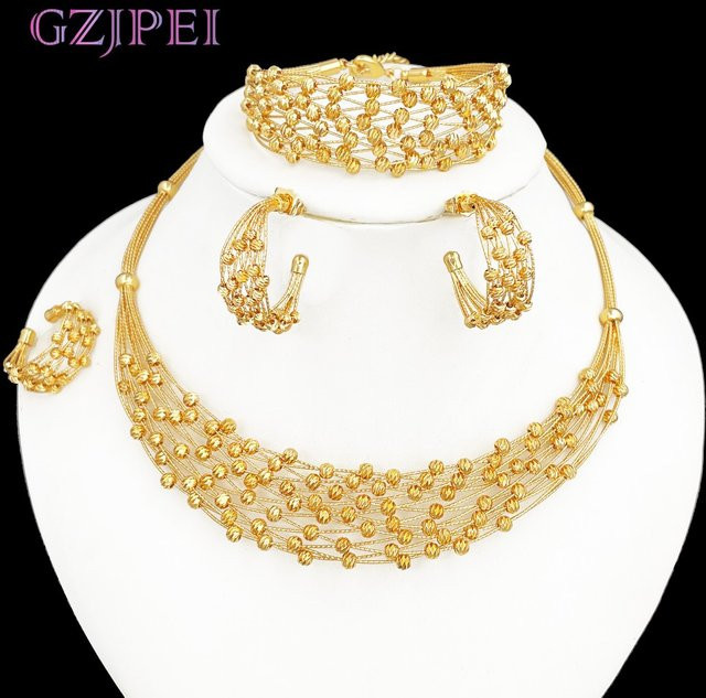 GZJPEI Schmuckset, Perle, Messing, Gold, Damen - Bild 1