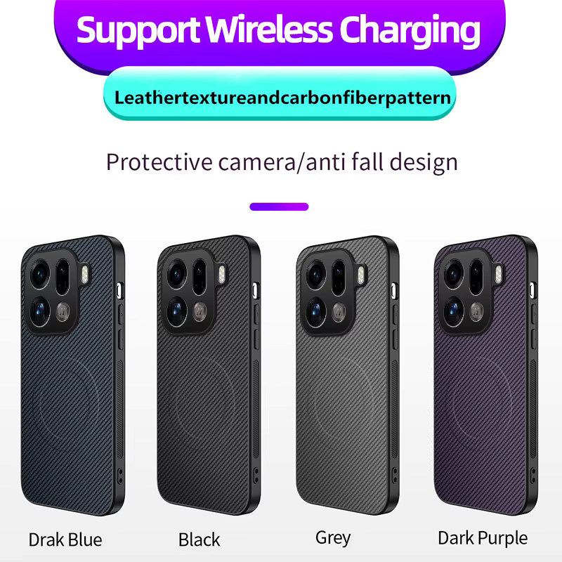 Luxus Kevlar Faser Schutzhülle für Oppo Find X9 Pro in Blau, magnetische stoßfeste Rückseite - Bild 6