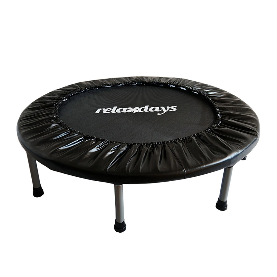 Relaxdays Indoor Trampolin aus Stahl und Kunststoff in Schwarz, klappbar und rutschfest, Durchmesser: 95 cm - Bild 2