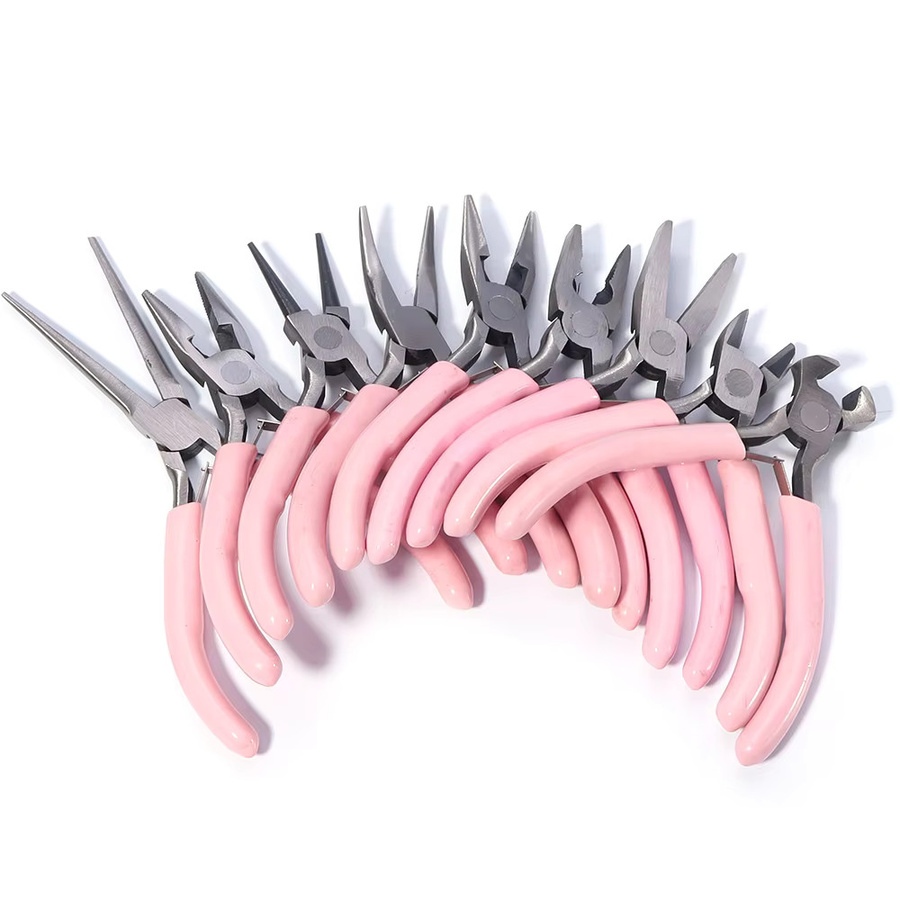Schmuckzange für DIY-Perlenarbeiten und Nageldesign zum Schneiden und Spannen in Pink - Bild 3