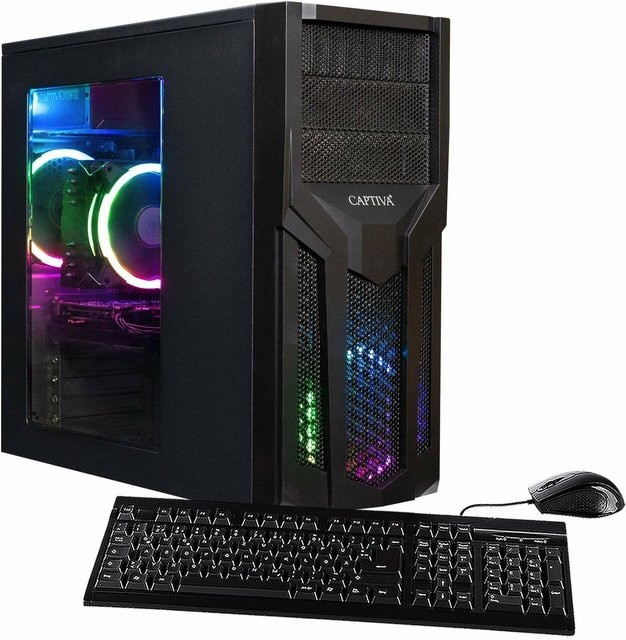 CAPTIVA PC Power Starter R80-005 Desktop-PC mit AMD Ryzen 5 5600G, 32 GB RAM, 1 TB SSD, DVD-RW, MSI Komponenten, WLAN und Windows 11 Home in Schwarz - Bild 1