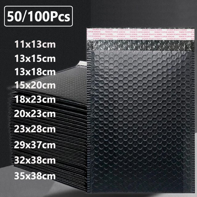 Schwarze selbstklebende Blasenverpackung Umschläge aus Kunststoff für den sicheren Versand, 50 Stück - Bild 1