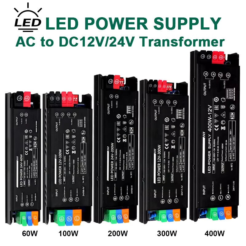 NIUGUY LED-Beleuchtungstransformator mit einstellbarer Spannung AC100-265V zu DC 12V 24V, Metall, Schwarz - Bild 3