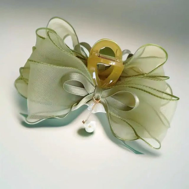 FENGCHE Haarklammer Schmetterling, Lilie, Grün, Damen - Bild 1
