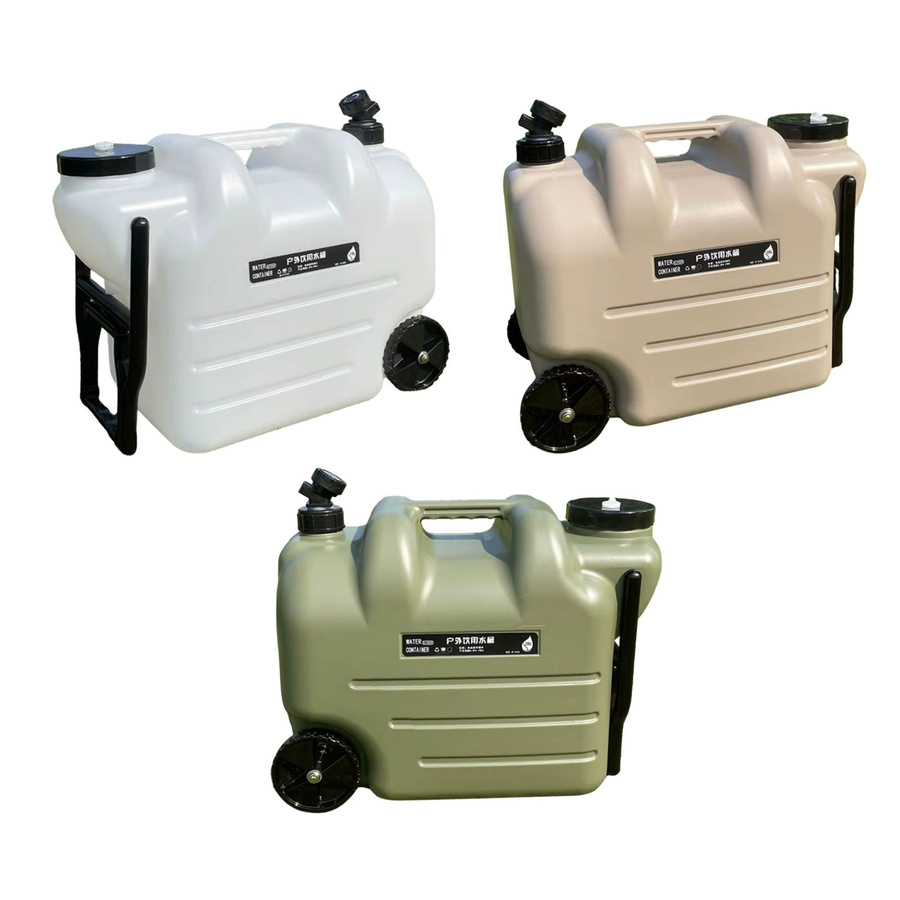 Tooyful Wasserbehälter mit Rollen und Wasserhahn, 28 l, Beige - Bild 3