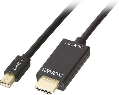 Lindy Mini-DisplayPort auf HDMI Adapterkabel Schwarz, Länge: 1,00 m - Bild 1