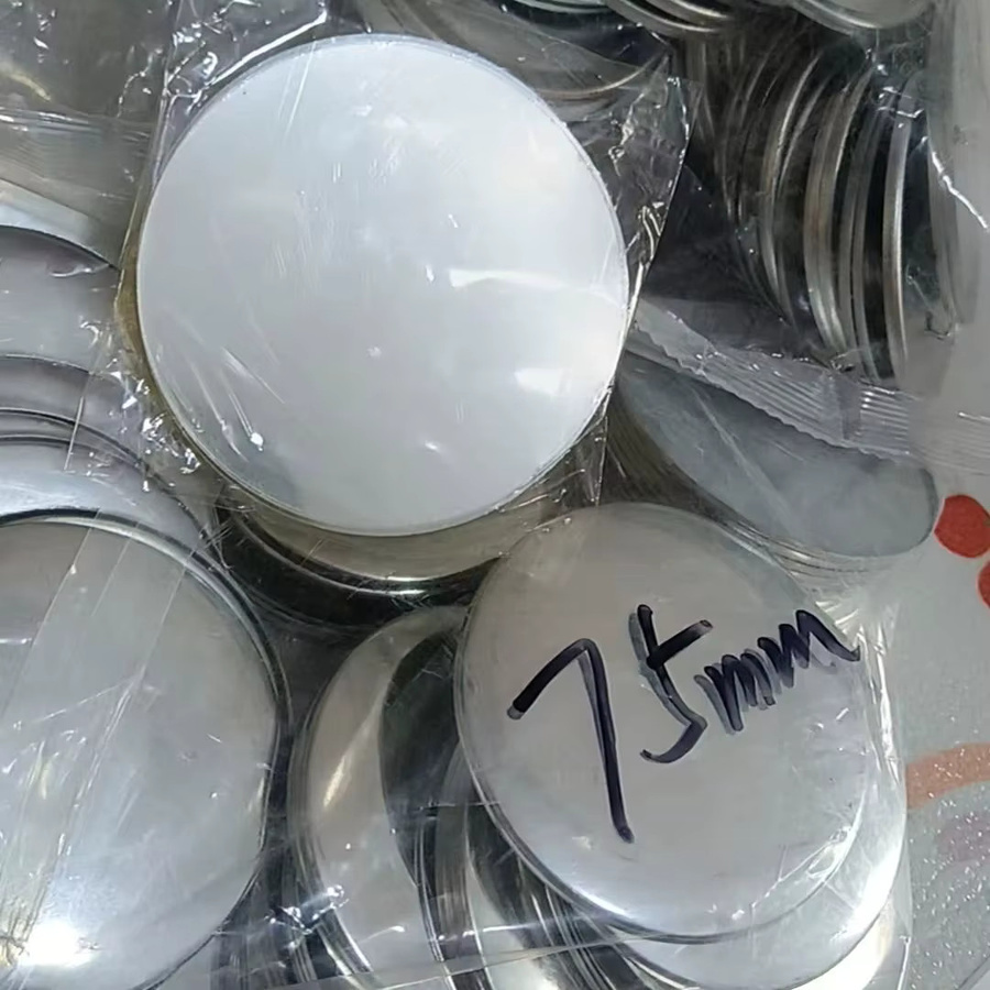 100 Stück Metall-Rückseiten für Button-Badges in Silber, matte Zinnplatten als Rohmaterial in verschiedenen Größen (25mm, 32mm, 37mm, 44mm, 58mm, 75mm) - Bild 2