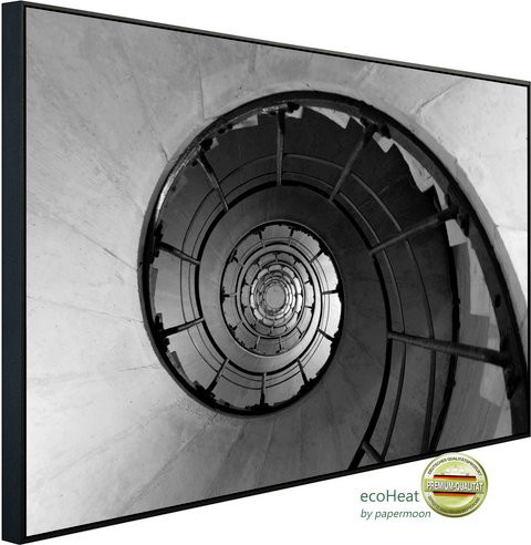papermoon EcoHeat Infrarotheizung Wendeltreppe Schwarz Weiss Matt-Effekt mit App-Steuerung und Überhitzungsschutz - Bild 1