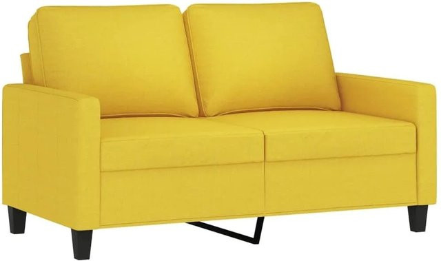 vidaXL 2-Sitzer-Sofa modern in Gelb mit Stoffbezug und Metallrahmen, Breite: 120 cm, Höhe: 77 cm, Tiefe: 80 cm - Bild 1