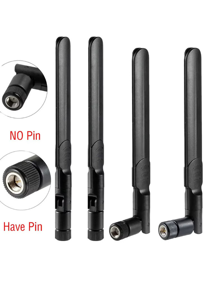 FRHY 2er-Set WiFi Antennen 8dBi High Gain Dual Band 2,4 GHz/5,8 GHz mit RP-SMA oder SMA Stecker in Schwarz für WiFi Router, USB Adapter und PCI Netzwerkkarte - Bild 3