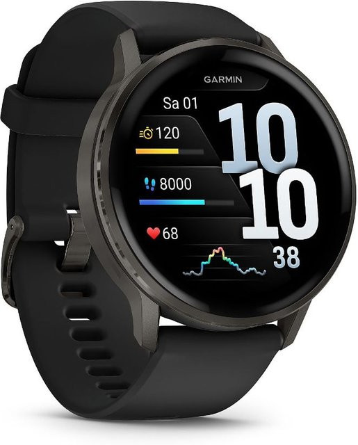 Garmin Venu 4 Smartwatch in Slate mit 45mm Gehäuse, AMOLED Display, GPS, WLAN und Herzfrequenzmessung - Bild 1