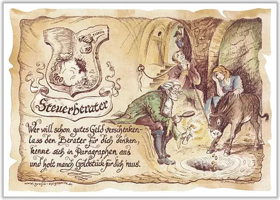 Zunftbild Steuerberater als Vintage Paper Poster auf Antikpapier, Multicolor, Höhe: 29,7 cm - Bild 1