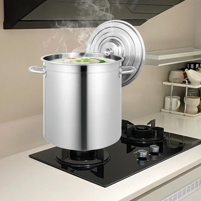 Bymaocar Edelstahl Suppentopf in Silber, multifunktionaler großer Suppeimer mit 35 l Fassungsvermögen - Bild 1