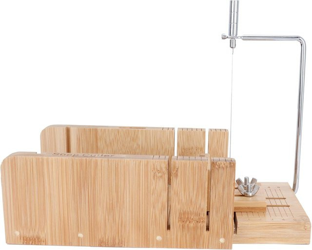 Verstellbarer Seifenschneider aus Bambus von mfySpace in Beige als DIY-Schneidewerkzeug und Brotschneider - Bild 1