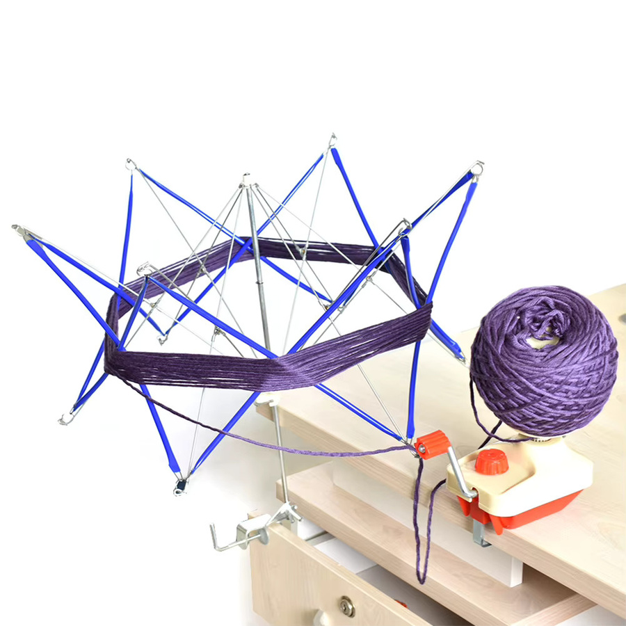 APWIKOGER Garnwickelmaschine und Wollwickler aus Metall in Blau, handbetrieben und multifunktional für den Haushalt - Bild 2
