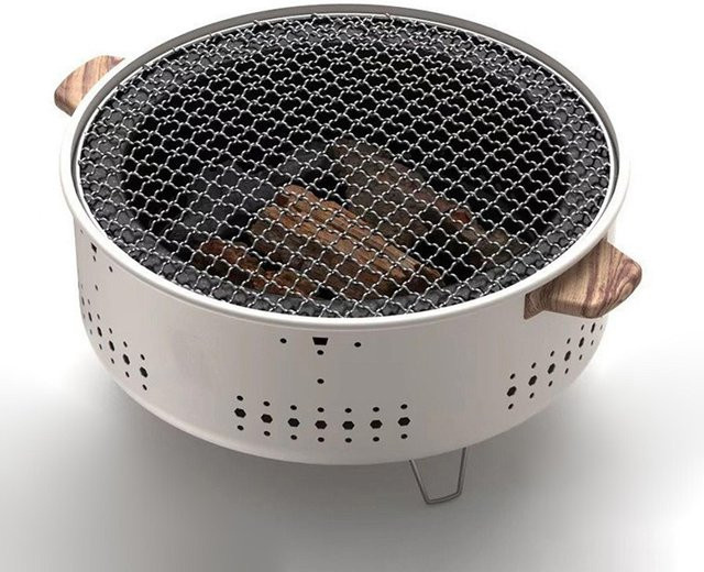 Fishine Tragbarer Edelstahl-Kohlegrill in Silber mit abnehmbarem Grillrost für Camping und Outdoor-BBQ - Bild 1