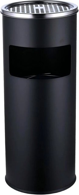 Relaxdays Standaschenbecher aus Edelstahl in Schwarz und Silber mit Inneneimer, Höhe: 60,5 cm, Durchmesser: 24 cm - Bild 1