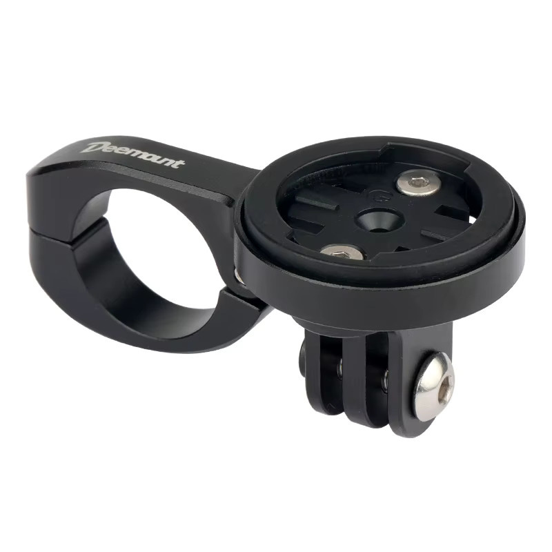 Deemount Fahrradcomputerhalterung TT Lenkerhalterung inklusive 3 Adapter für Garmin, Bryton und Wahoo sowie Halterung für GoPro in Schwarz - Bild 5