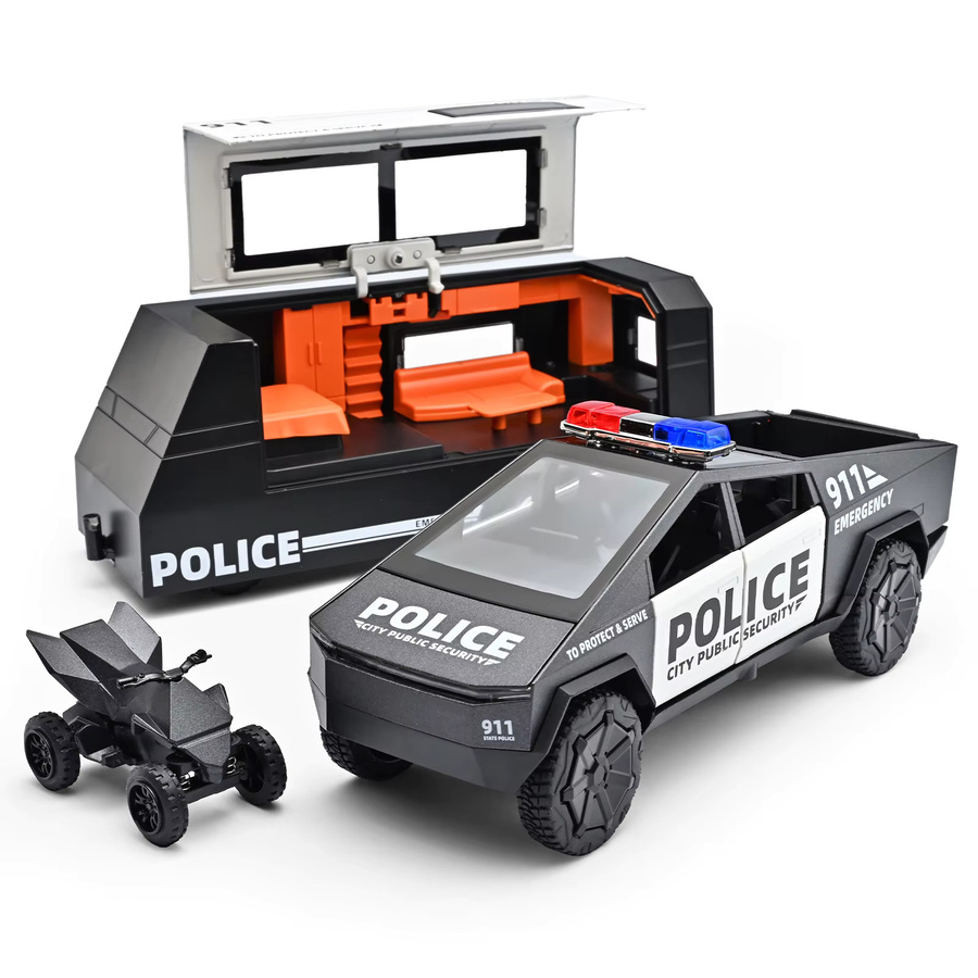 MAKEDA Polizeiauto Feuerwehr, Modellauto, 1:32, Metall, mit Licht und Sound, ab 3 Jahren - Bild 3