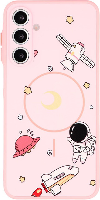 MagSafe-Hülle für Samsung Galaxy A16 5G und A16 4G mit Cartoon Astronaut Design in Rosa - Bild 1