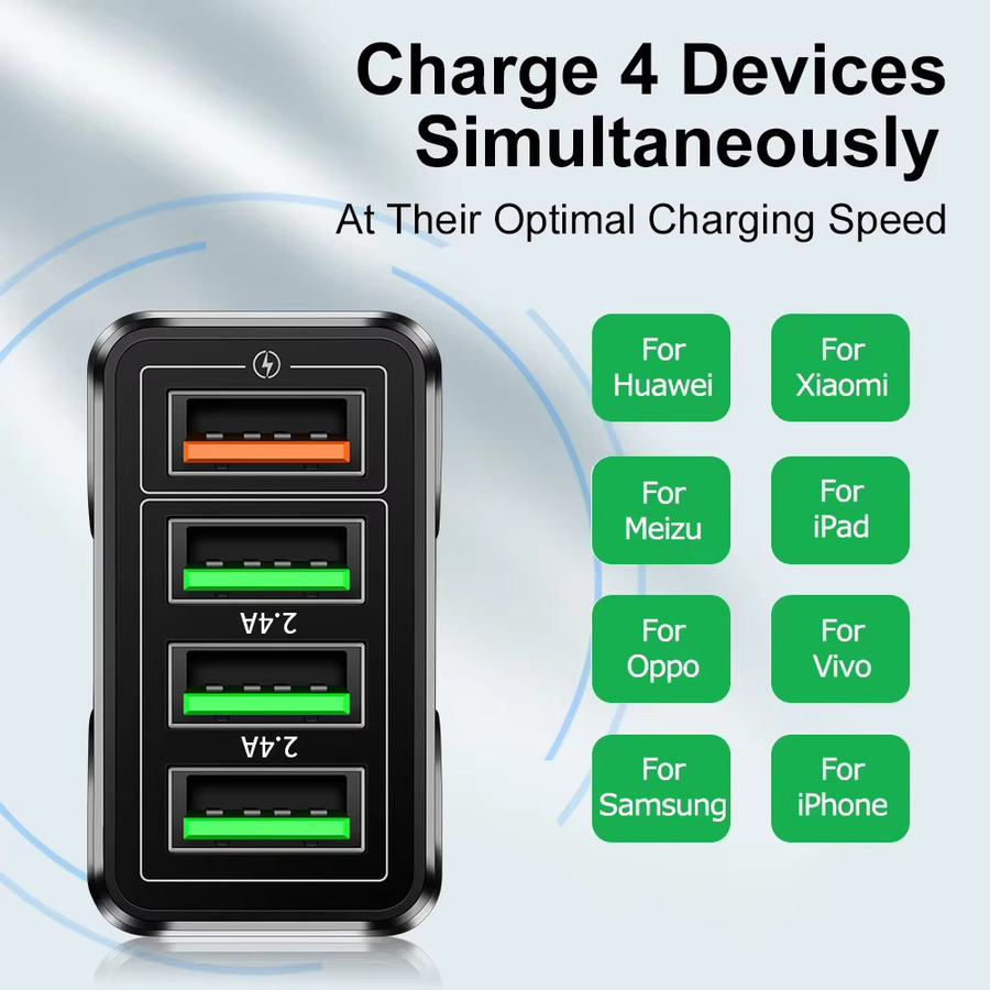 WALKESEN 20W Multi-Port USB-Ladegerät in Schwarz für iPhone, Samsung Galaxy und Xiaomi - Bild 2