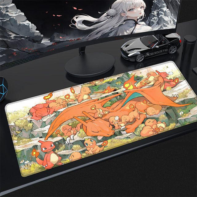 Bandai Pokemon Kanto Starters Gaming-Mausmatte XXL Multicolour Schreibtischunterlage mit HD-Druck - Bild 1