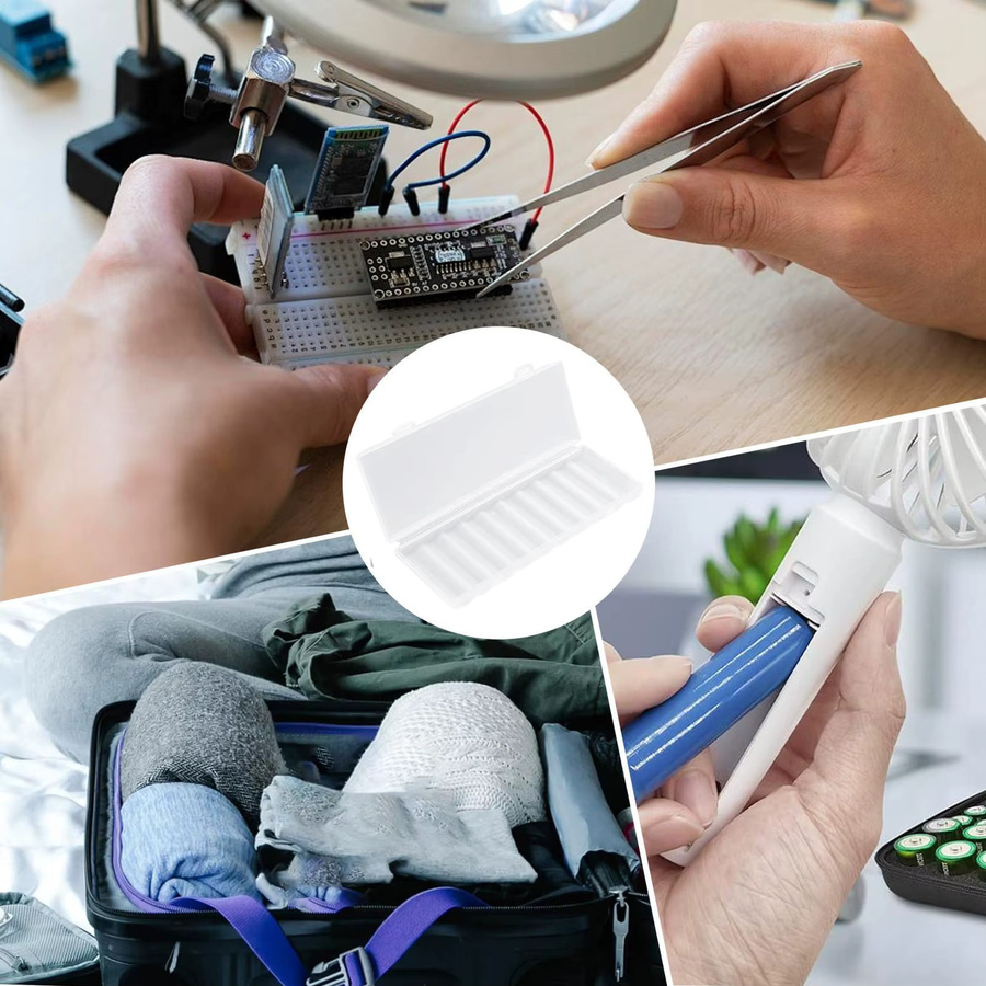 Wasserdichte Batterie-Aufbewahrungsbox aus robustem Hartplastik in Weiß für die Garage und Haushalt - Bild 4