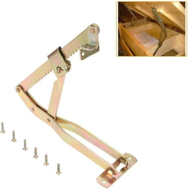 2 Stück Verstellbare Eisen-Scharniere Klappbare Hebevorrichtung für Sofa-Armlehnen und Massagetische in Gold inklusive Schrauben - Bild 1