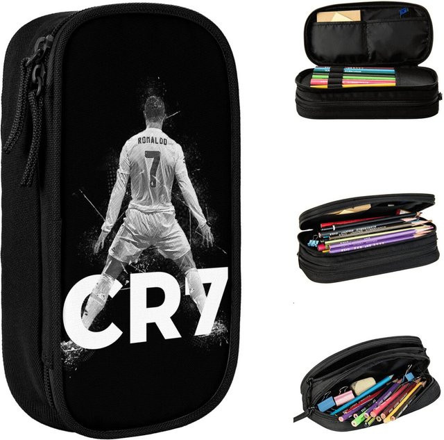 CR7 Fußball Federmäppchen mit großer Kapazität in Schwarz aus Polyester - Bild 1