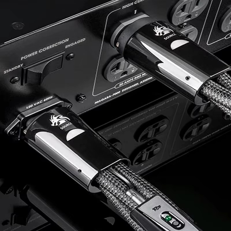 GQAE Dragon Source Hi-End HiFi Audio Netzkabel C13 C19 mit US & EU Schuko-Stecker in Silber - Bild 2