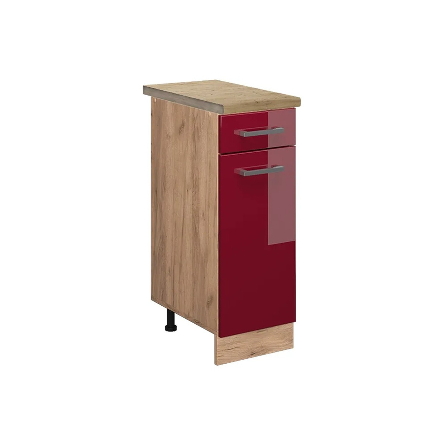 Vicco Küchenunterschrank R-Line Bordeaux Hochglanz in Eiche mit Goldkraft-Optik, B/T/H: 30 x 60 x 81,6 cm - Bild 2