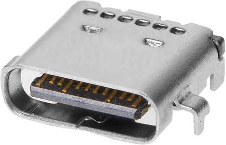 Molex 2171840001 USB-C Mid Mount Steckverbinder in Gold und Silber mit 24 Pins - Bild 1