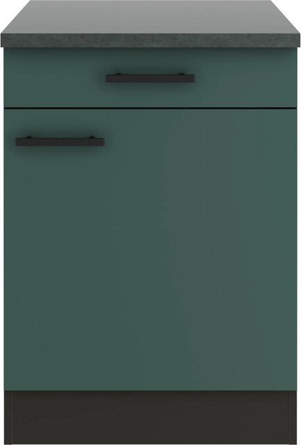 OPTIFIT Verona405 Küchen-Unterschrank in Steingrün mit modernem Design und matt melaminbeschichteter Qualitätsspanplatte, Breite: 60 cm - Bild 1