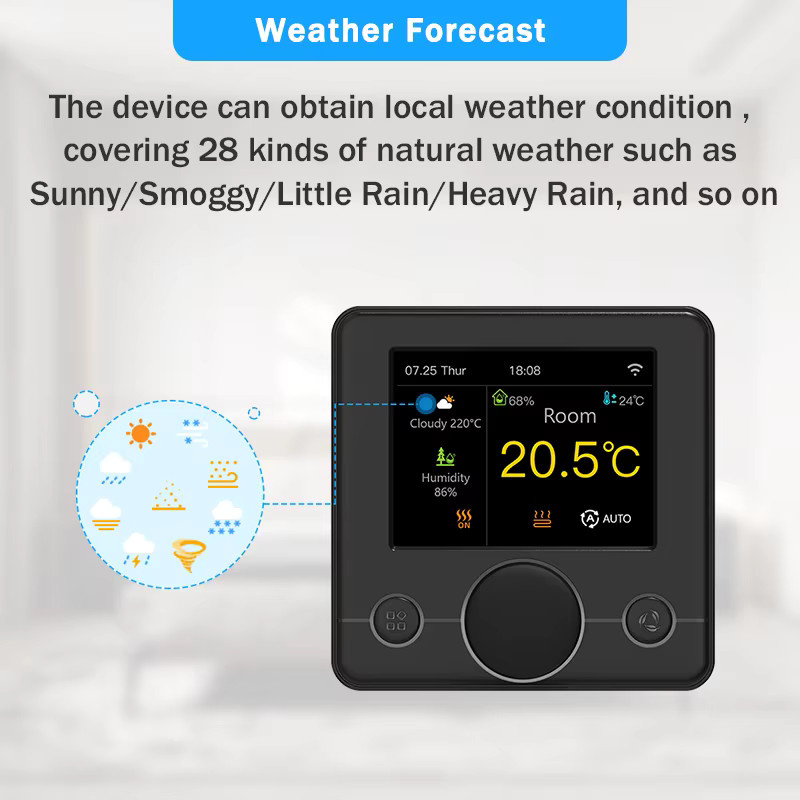 Tuya Smart Home Wifi Thermostat für Bodenheizung und Gasheizung in Weiß mit App-Steuerung und Alexa sowie Google Assistent Integration - Bild 3