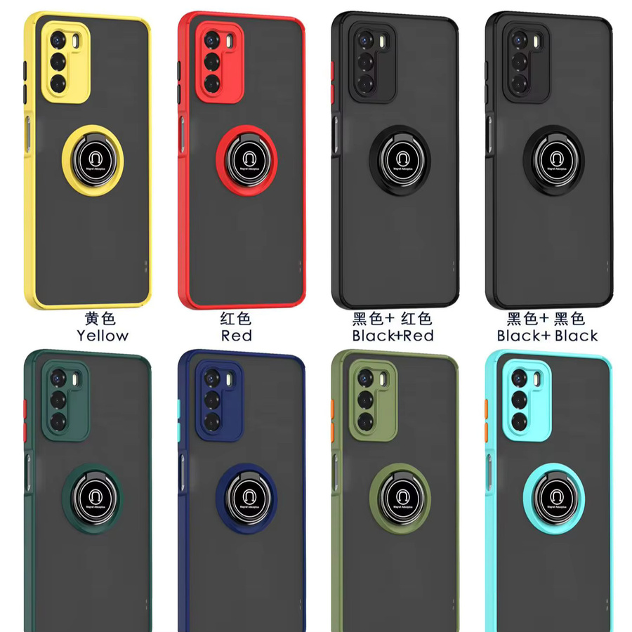 Stoßfeste TPU-Schutzhülle für ZTE Blade V40 Vita mit Metallring-Halter und matter Rückseite in Schwarz - Bild 2