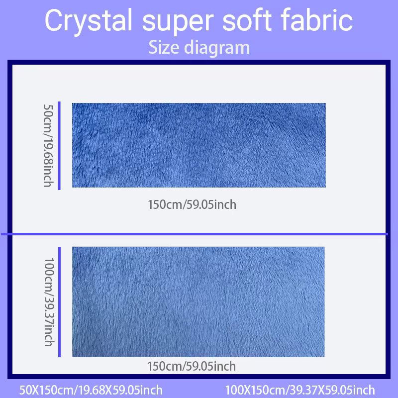 ZYFMPTEX Plüschstoff aus Polyester in Blau, weiches Kunstfell mit 5 mm Flor, B/H: 50 x 150 cm - Bild 2