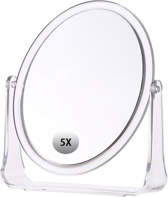 Tianlei Schminkspiegel, Ellipse, 5-fach Vergrößerung, transparent, Unisex - Bild 1